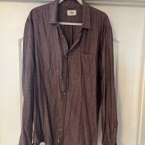 Marine Layer Button Down - Purple Herringbone - XL